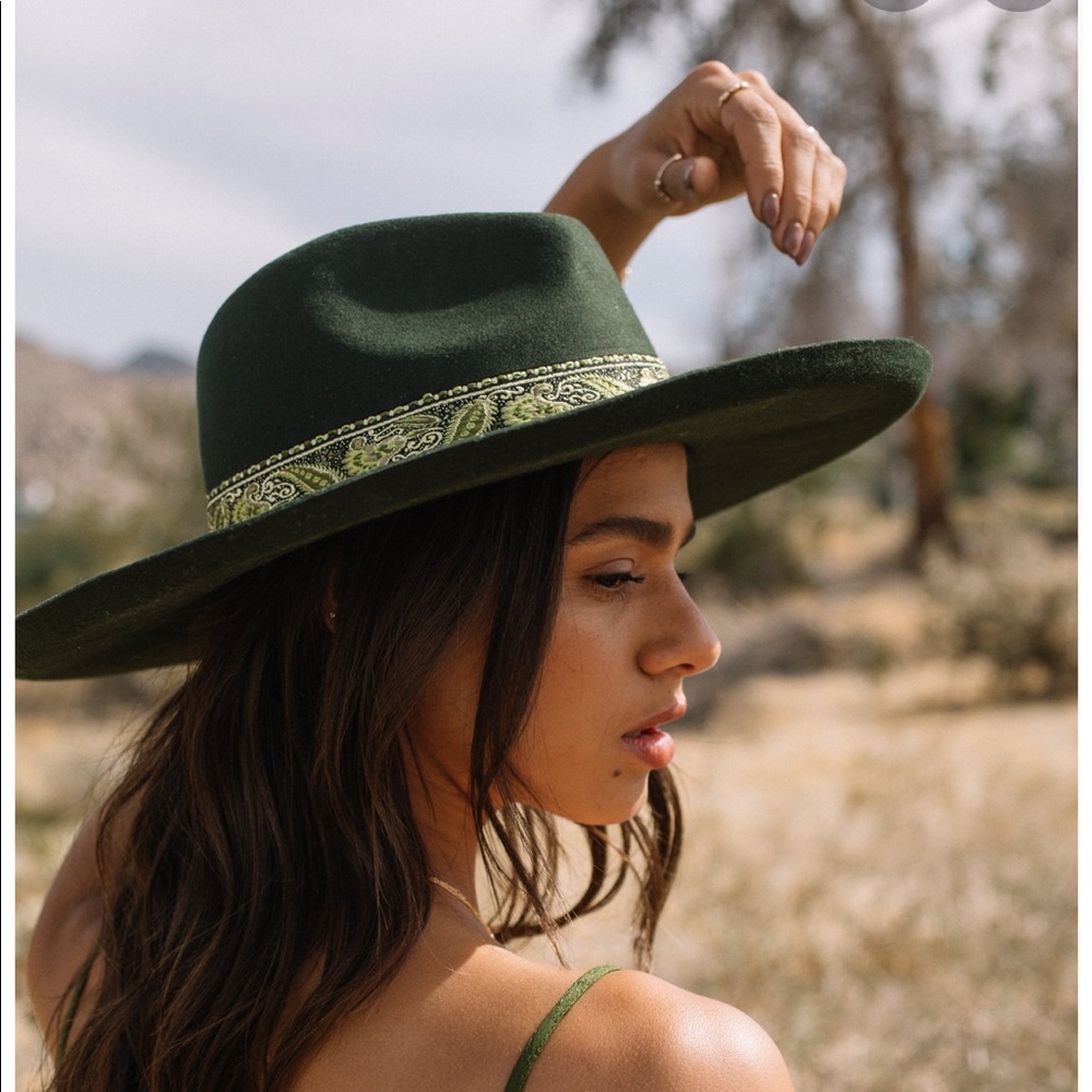 Lack of Color Melodic Fedora Hat olive green small